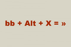 bb + Alt + X
