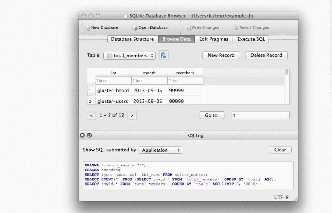 Sqlite browser